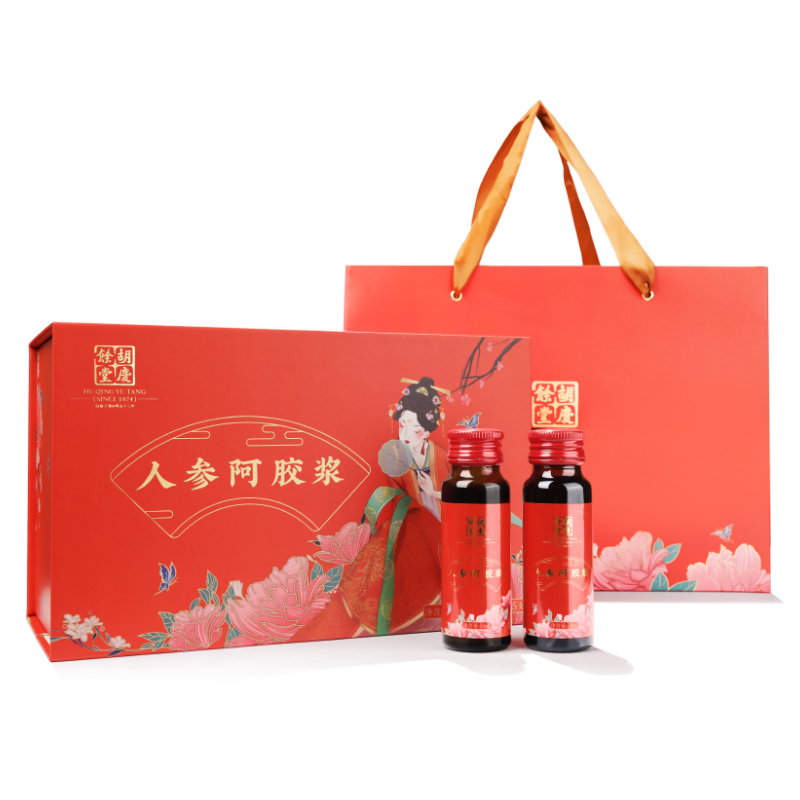 胡庆余堂人参阿胶浆750ml50ml15支人参阿胶浓缩饮口服液女人气血调养