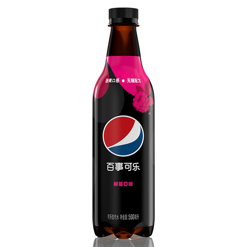 百事可乐 无糖树莓口味 碳酸饮料 可乐型汽水 500mlx12瓶 百事出品
