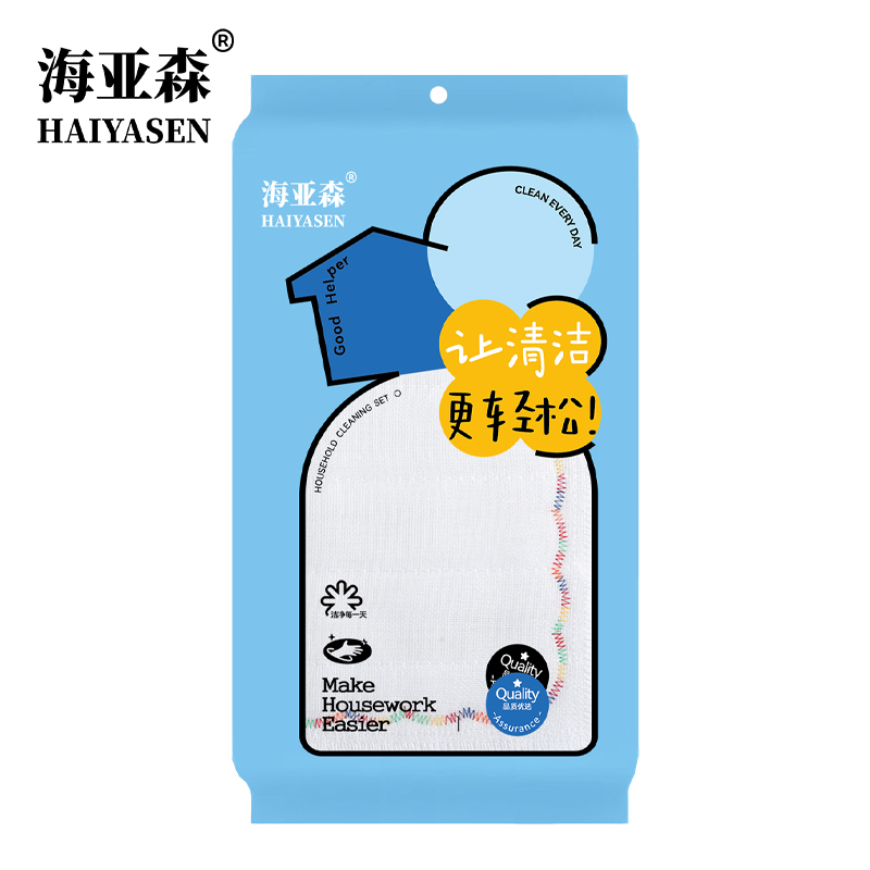 海亚森 TK-1078 30*30cm 3块 彩虹棉纱 抹布 3.00 块/包 (计价单位:包) 白色