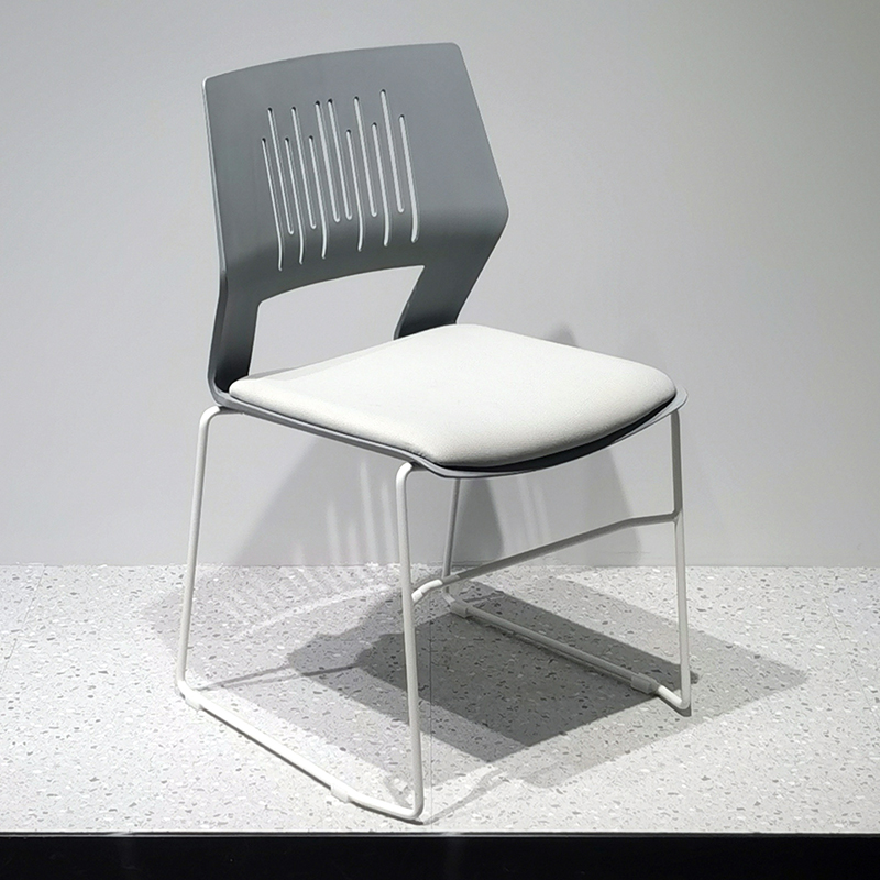 臻远 ZY-7492 简约培训椅办公会议椅电脑椅靠背椅 灰背灰垫高清大图