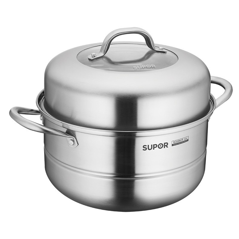 苏泊尔(SUPOR)好帮手 不锈钢双层蒸锅 26cm口径-VZ26BS03