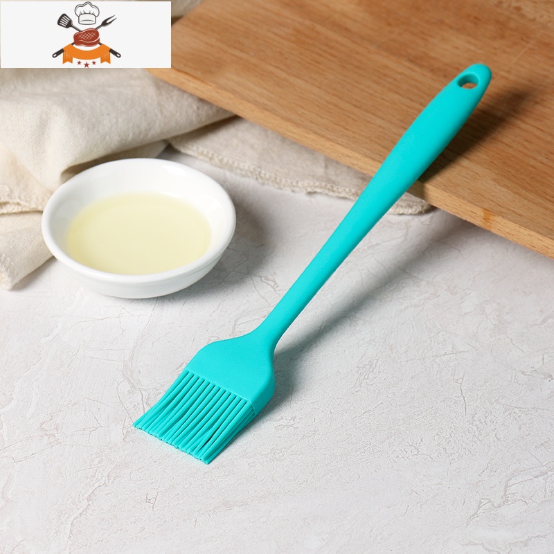 硅胶油刷可高温食用油刷子厨房烙饼平底锅家用烧烤煎饼刷子 敬平 小号一体式(亮海绿)