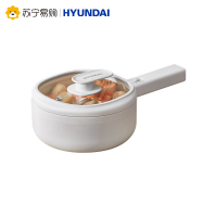 韩国现代(HYUNDAI)电煮锅1.5L宿舍学生锅家用多功能一体小电锅煮面电热火锅 QC-DZ2712 奶油白[无蒸笼]