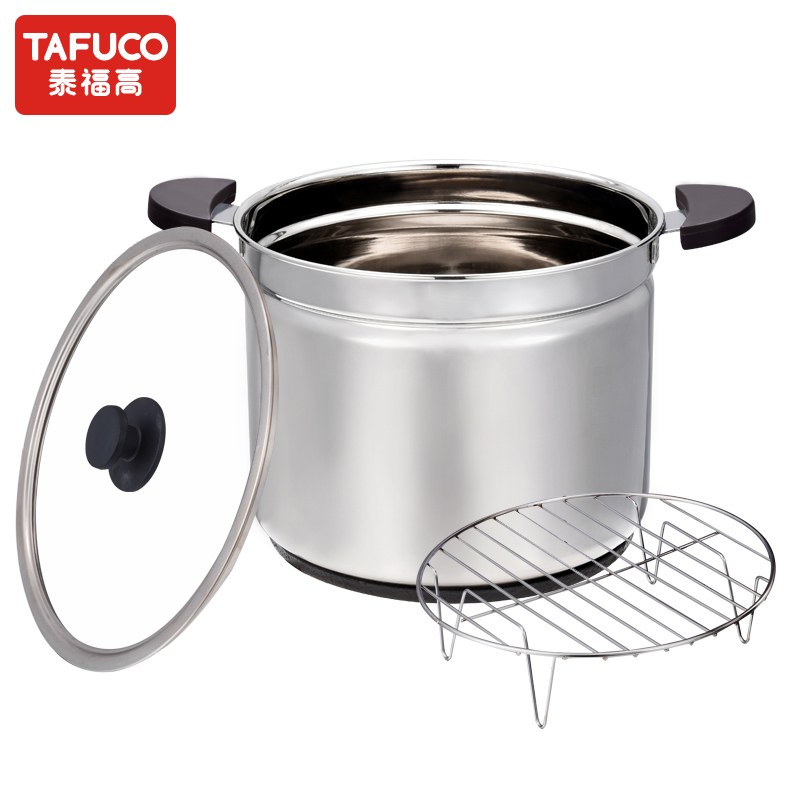 日本泰福高(TAFUCO) 免火再煮 真空焖烧锅保温桶 饭盒/提锅 304不锈钢保温慢炖锅节能锅 汤锅粥煲焖烧桶