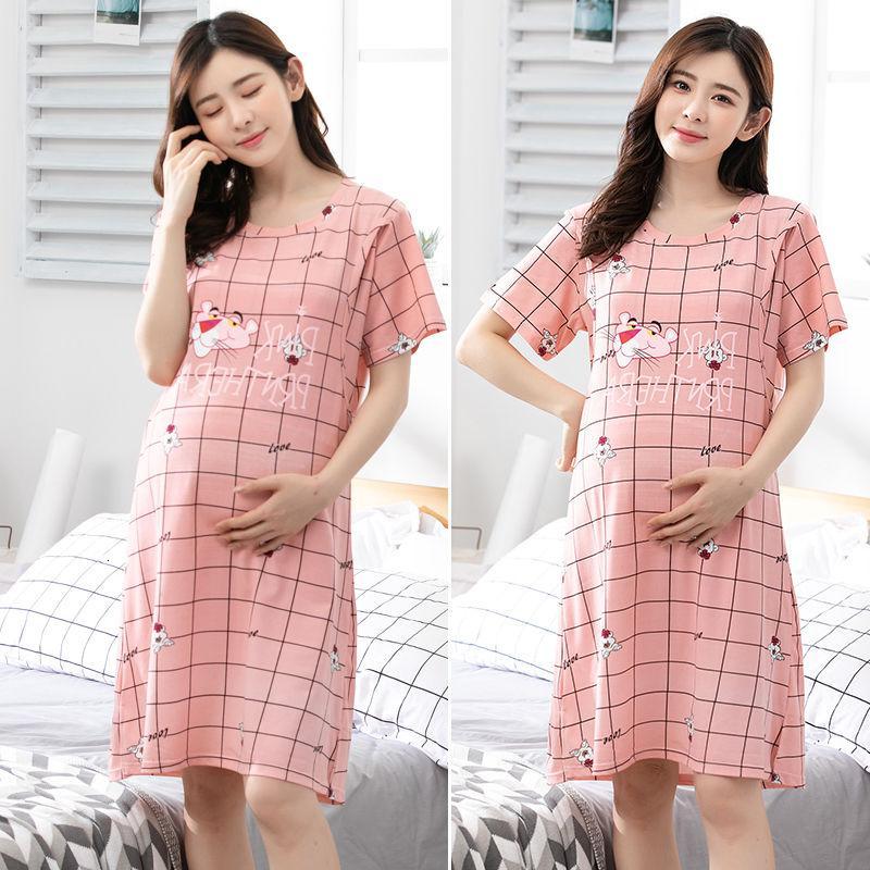 孕妇睡裙夏短袖哺乳连衣裙产妇哺乳喂奶睡裙怀孕期孕妇裙子夏装威珺