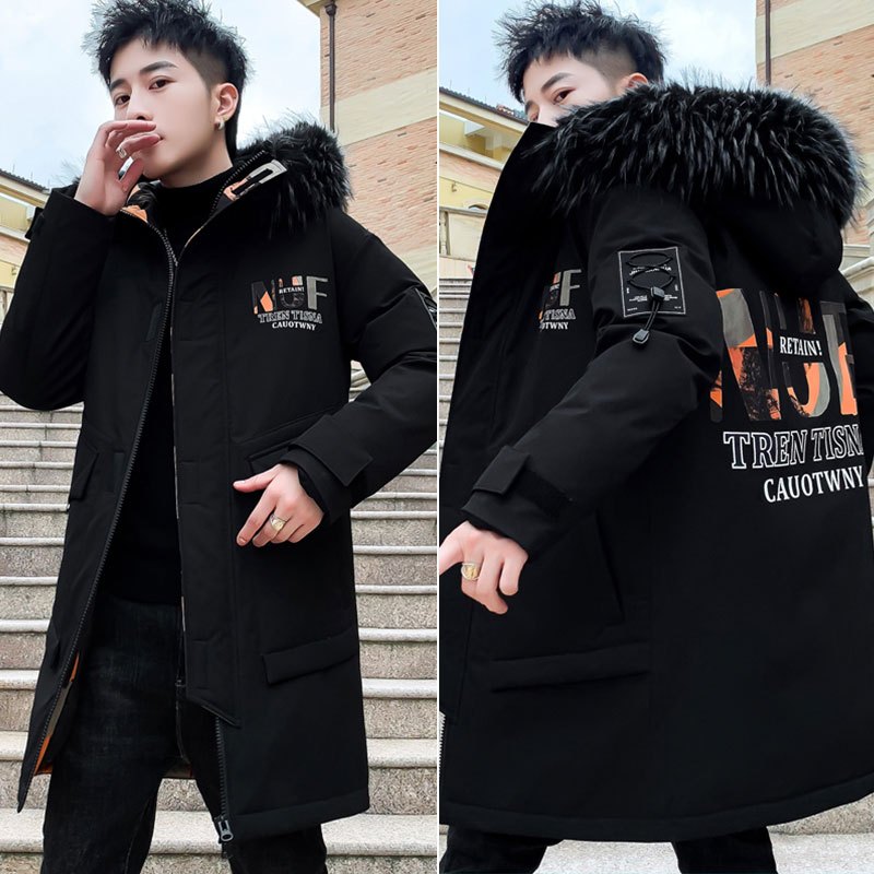 BaLuoShang2020年新款棉衣男中长款潮流青少年棉袄男士羽绒棉服冬季加厚外套棉衣