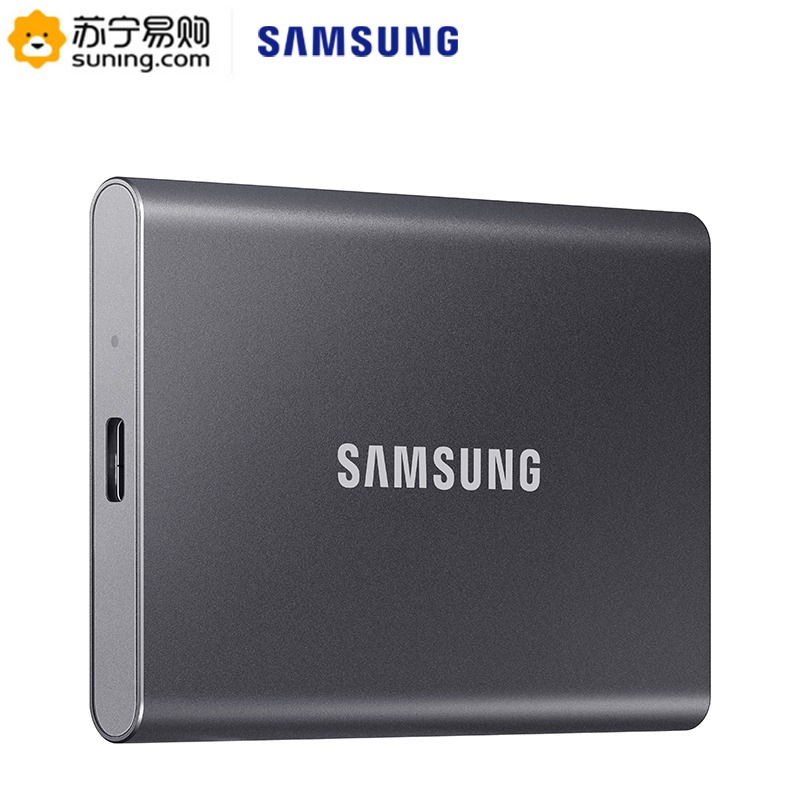 三星(SAMSUNG)T7 500GB移动硬盘 usb3.2金属加密高速手机电脑移动固态硬pssd 太空灰