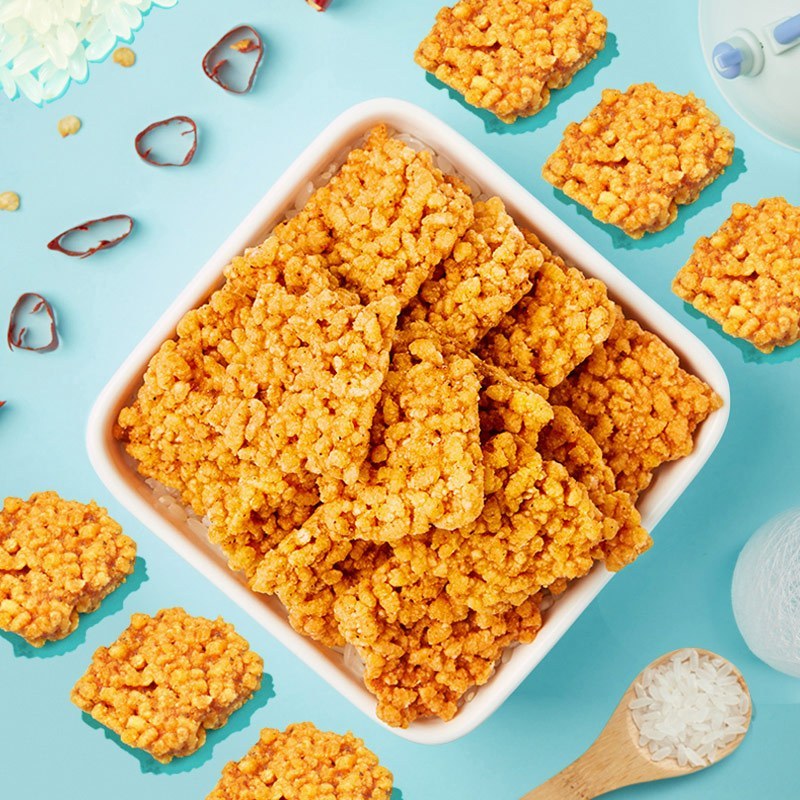 【满199减100】来伊份脆爷糯米锅巴（蟹黄味）98g高清大图