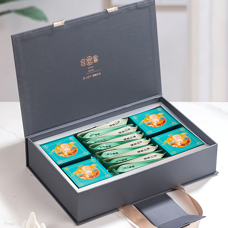 素言茶坊 匠心之作4年陈福鼎寿眉白茶中秋月饼精美组合茶礼高清大图