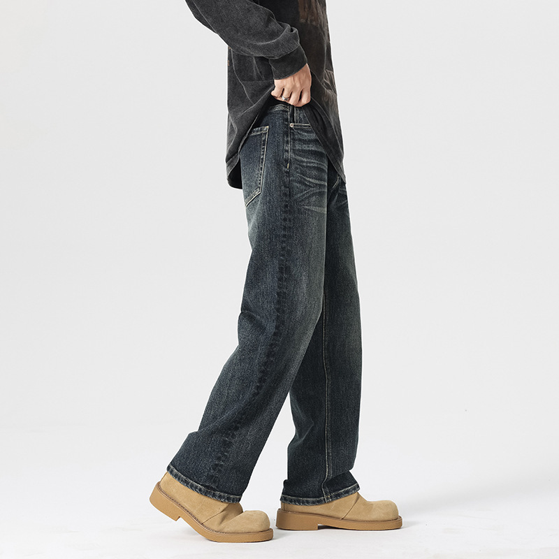 美式猫须直筒牛仔裤男高端轻奢品质新疆棉休闲高街vibe裤子高级感_702高清大图