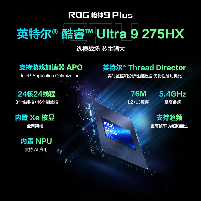 华硕(ASUS)玩家国度ROG枪神9 Plus 18英寸 电竞游戏本笔记本电脑 定制(Ultra 9 275HX RTX5080 64G+2T 2.5K 240Hz 黑色)高清大图
