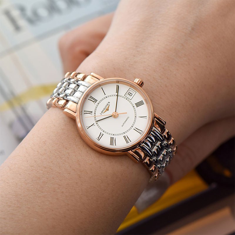 浪琴(longines)瑞士手表 浪琴女表presence时尚系列 送女友礼物钢带