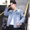 YANXU牛仔外套男百搭韩版潮流帅气牛仔衣修身学生夹克秋装社会小伙外套