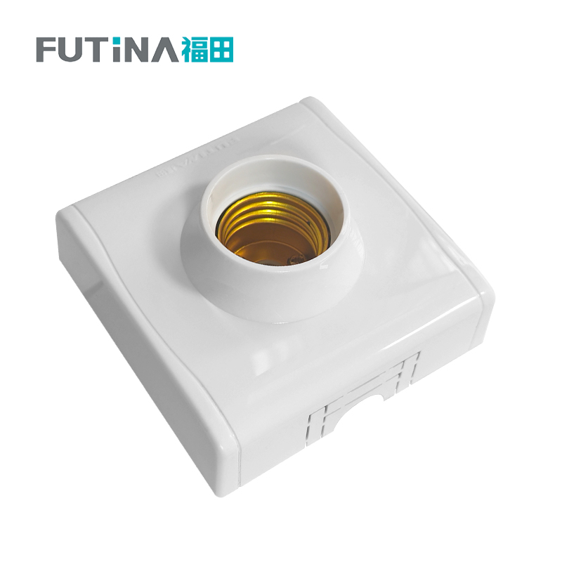 福田 E27螺纹灯口灯头 明装灯泡明线球泡螺纹方形底座 M8明装方形 单位:个高清大图