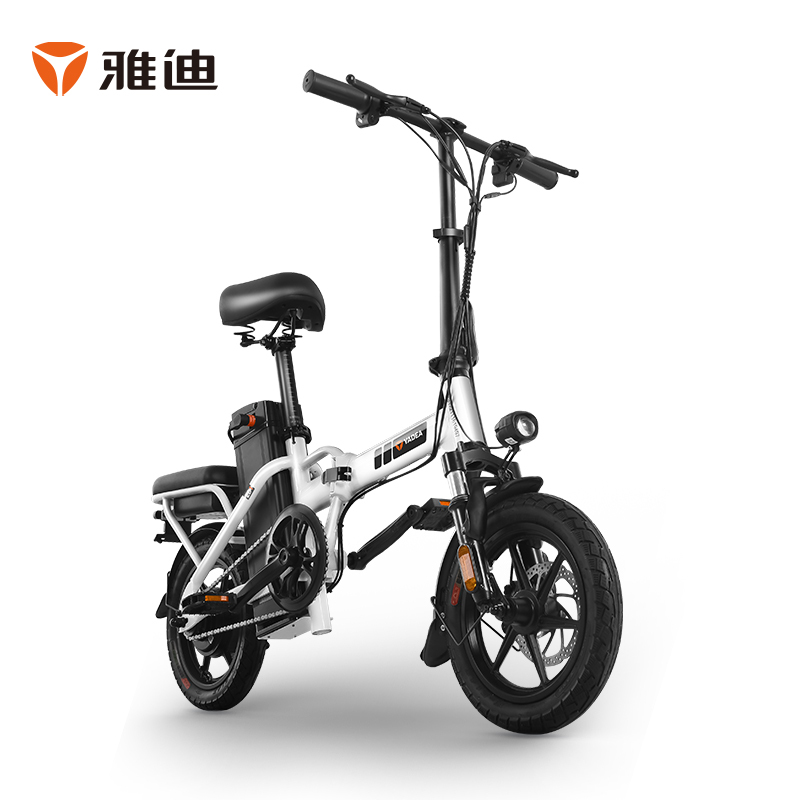雅迪新款折叠电动自行车zd1锂电池高配48v20a超轻助力便携迷你小型