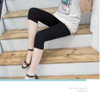无花黑色【1条装】 L（建议80-105斤） 2件装蕾丝女士七分裤打底弹力修身中腰薄款大码七分裤短裤显瘦