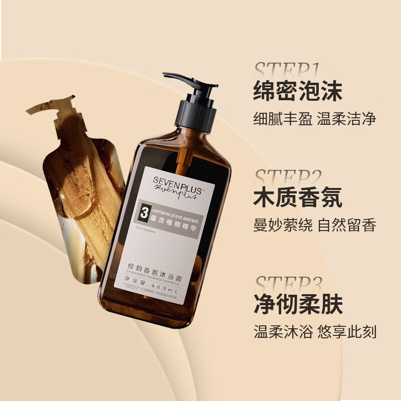 SEVEN PLUS 爆款系列檀韵香型沐浴露 460ml BJDT