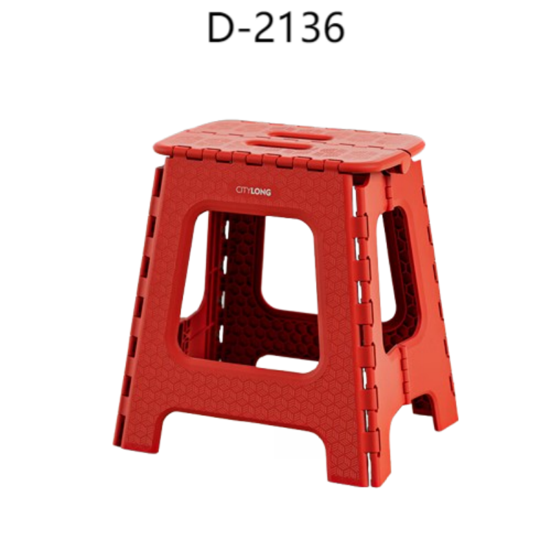 禧天龙(Citylong) D-2136折叠凳2个装(故宫红)家用懒人折叠凳子便携式免组装安装塑料凳高清大图