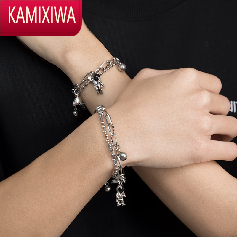 kamixiwaclect宇航员情侣款手链相吸磁铁一对男女手镯潮520礼物送女