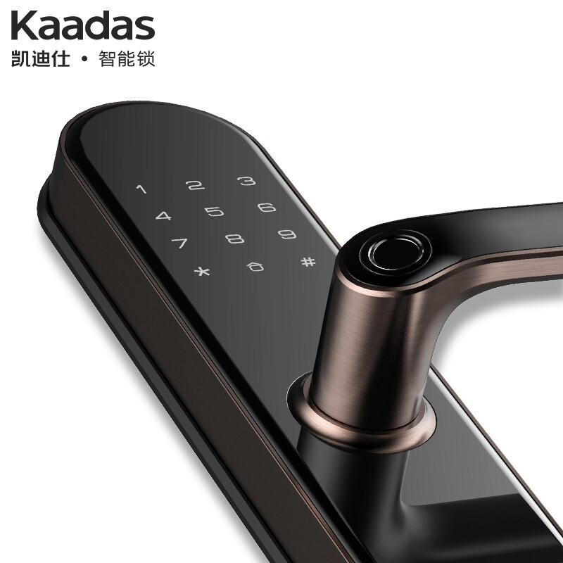 凯迪仕(KAADAS)智能锁指纹锁家用防盗门锁智能密码锁电子锁 V6 红古铜