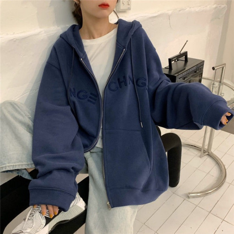 粉色卫衣女早秋薄款韩版慵懒风宽松百搭休闲长袖上衣连帽开衫外套莎丞