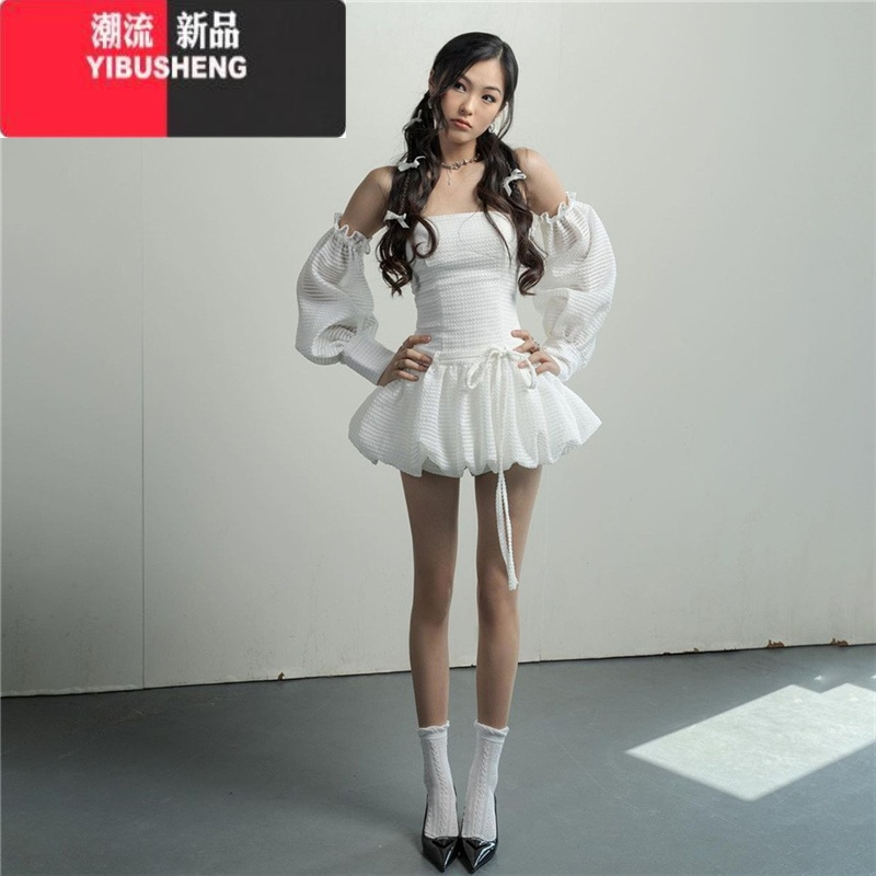 YIBUSHENG 纯欲减龄裹胸连衣裙女露背修身性感A型抹胸裙子设计感季