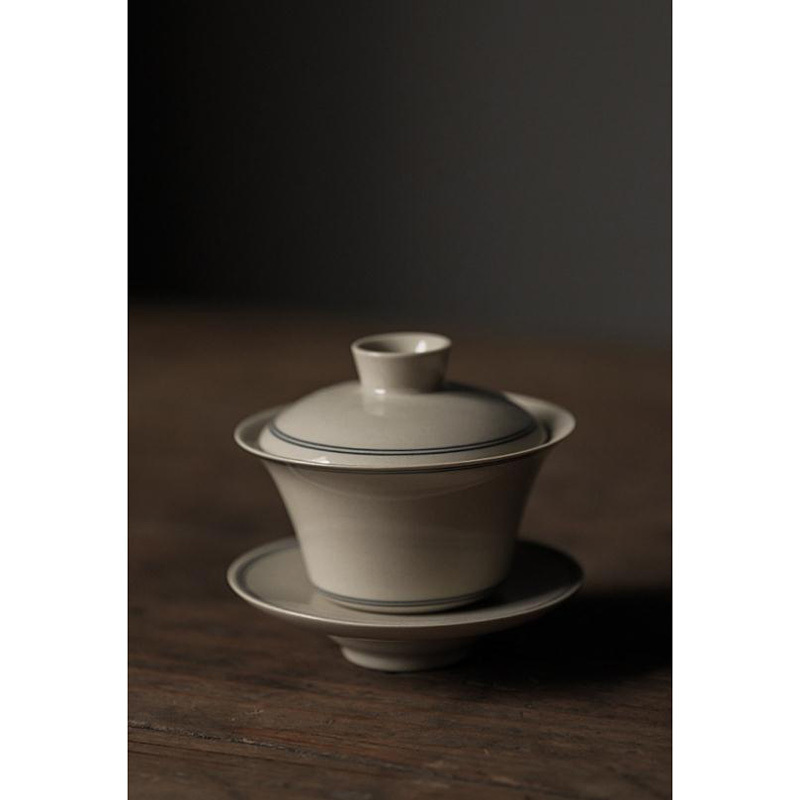 美帮汇原土色景德镇三才盖碗茶杯茶碗套装单个盖碗茶泡茶杯大号陶瓷茶具高清大图