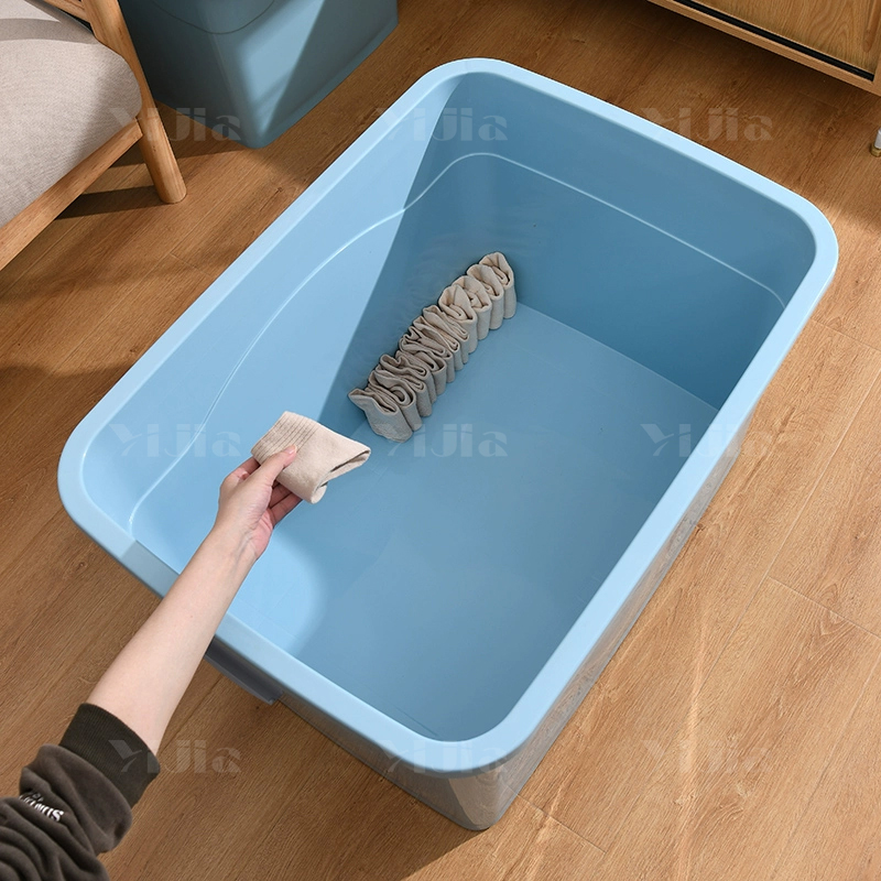 翌嘉YJ4120509 塑料收纳箱带盖子储物整理箱存放箱 蓝色 630*460*370高清大图