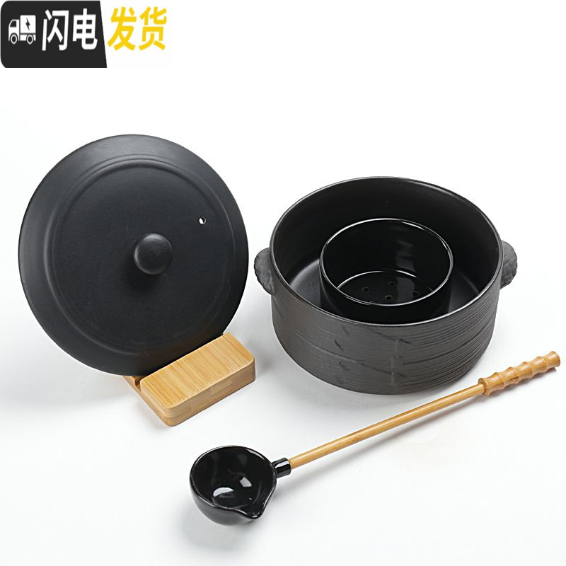 三维工匠陶瓷煮茶壶带盖黑白茶普洱烧茶炉家用分滤茶器
