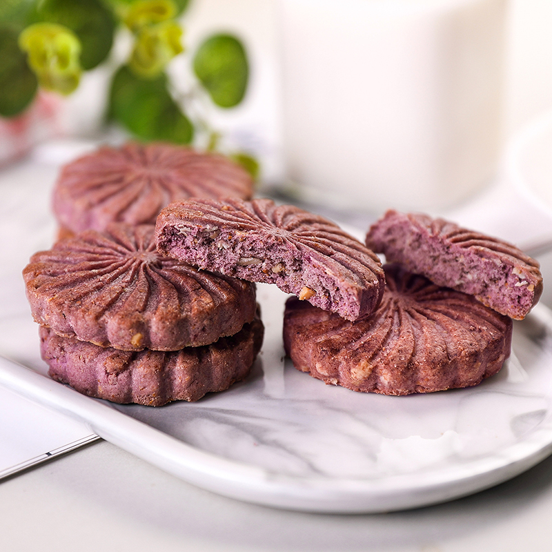 地湘味 紫薯魔芋燕麦饼干450g/盒 科学配比营养粗粮代餐饼干 饱腹感强烈