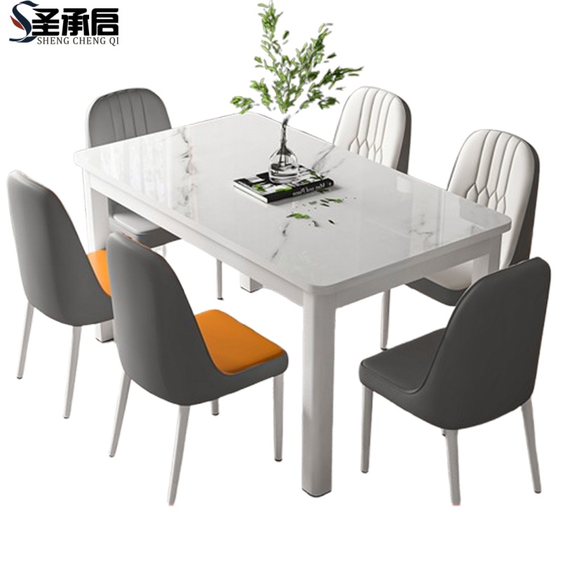 圣承启饭桌1.4米六椅张高清大图