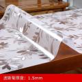软玻璃餐桌茶几电视柜垫PVC防水防油免洗隔热塑料水晶板桌布田园_1_682_528 60*110cm 波斯菊1.5