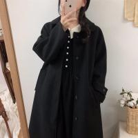 学生毛妮外套女中长款2021冬季新款韩版宽松显瘦加厚过膝呢子大衣