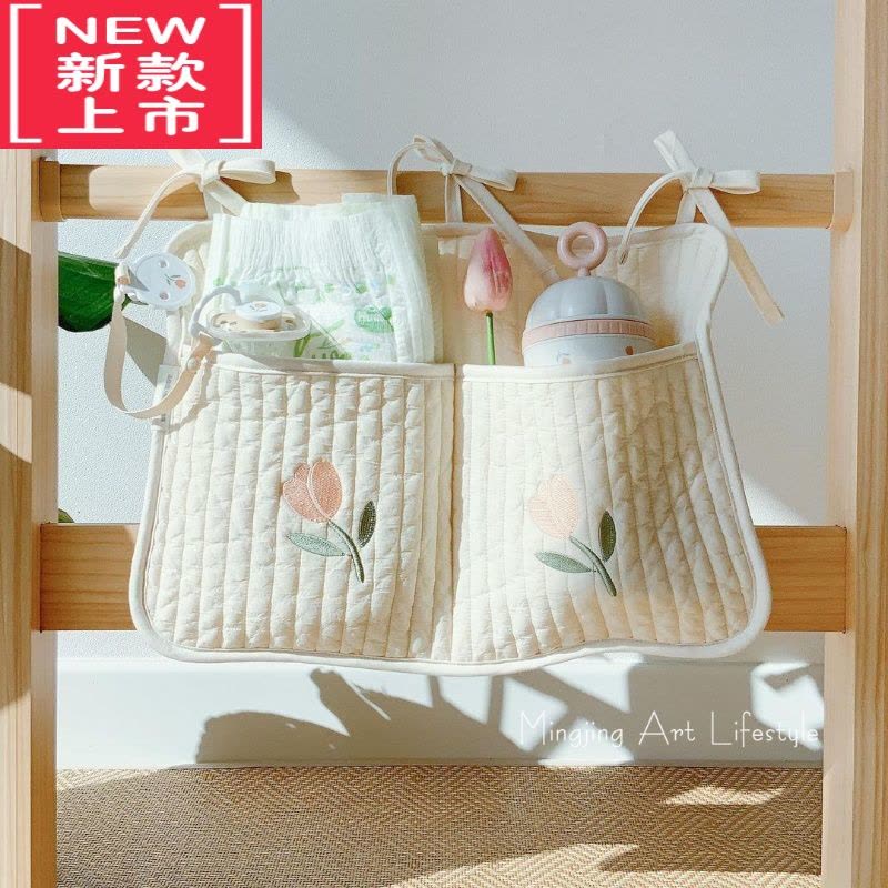 可莉允网红婴儿床边挂袋宝宝尿布玩具奶瓶整理收纳挂袋婴儿用品储物袋图片