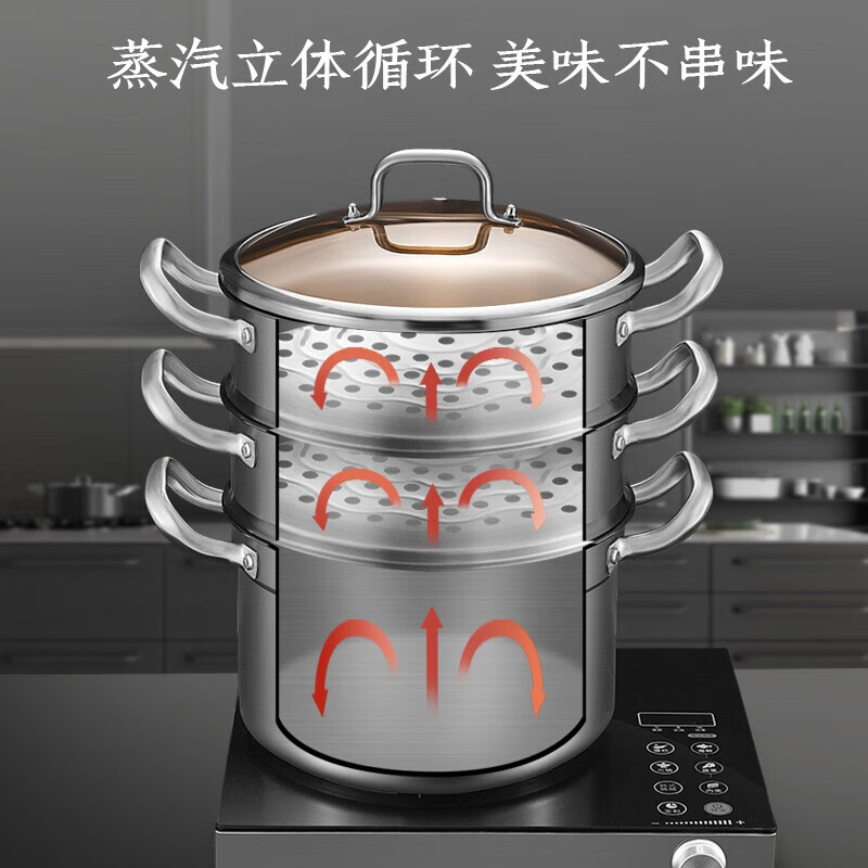 康巴赫(KBH)康巴赫新欧式304蒸锅28cm高清大图