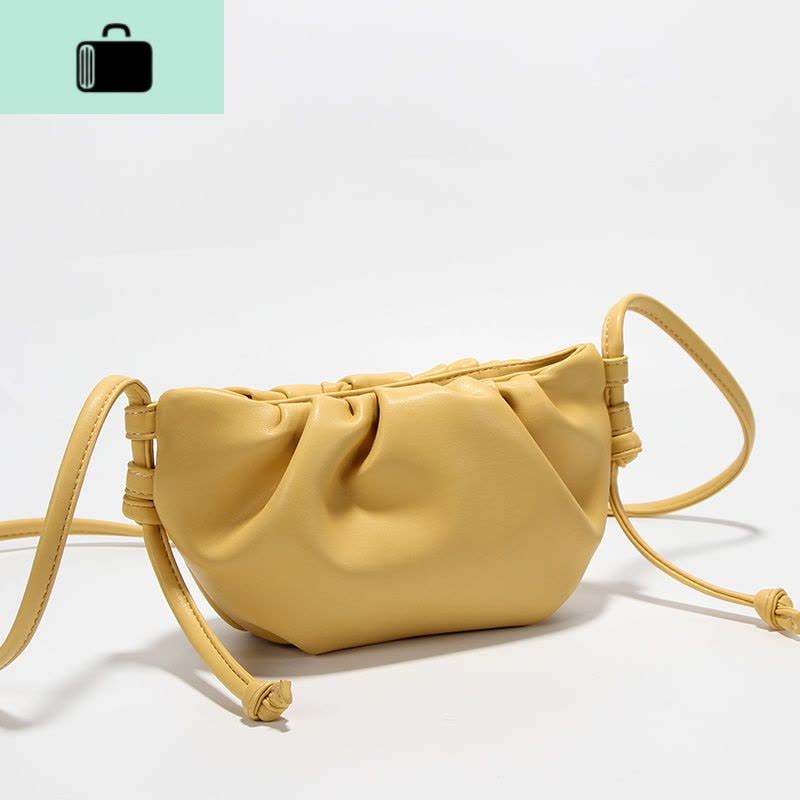 云朵包2020新款女夏时尚百搭褶皱柔软饺子包迷你可爱单肩斜跨小包NEW LAKE女斜挎包图片