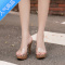 SUNTEK透明高跟凉鞋女2023夏欧美新款一字厚底防水台性感水晶沙滩凉拖鞋
