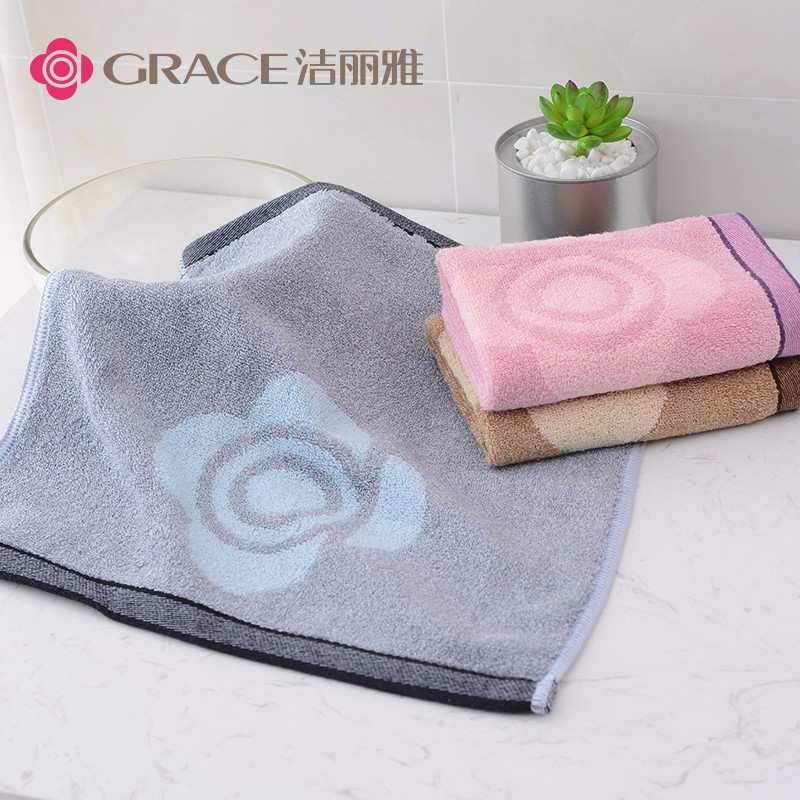 洁丽雅纯棉小毛巾加厚方巾4条装 35*35cm 8991