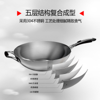 爱仕达(ASD) 锅具32CM 导热五层复合不锈钢炒锅 SW1332 32cm 磁炉通用