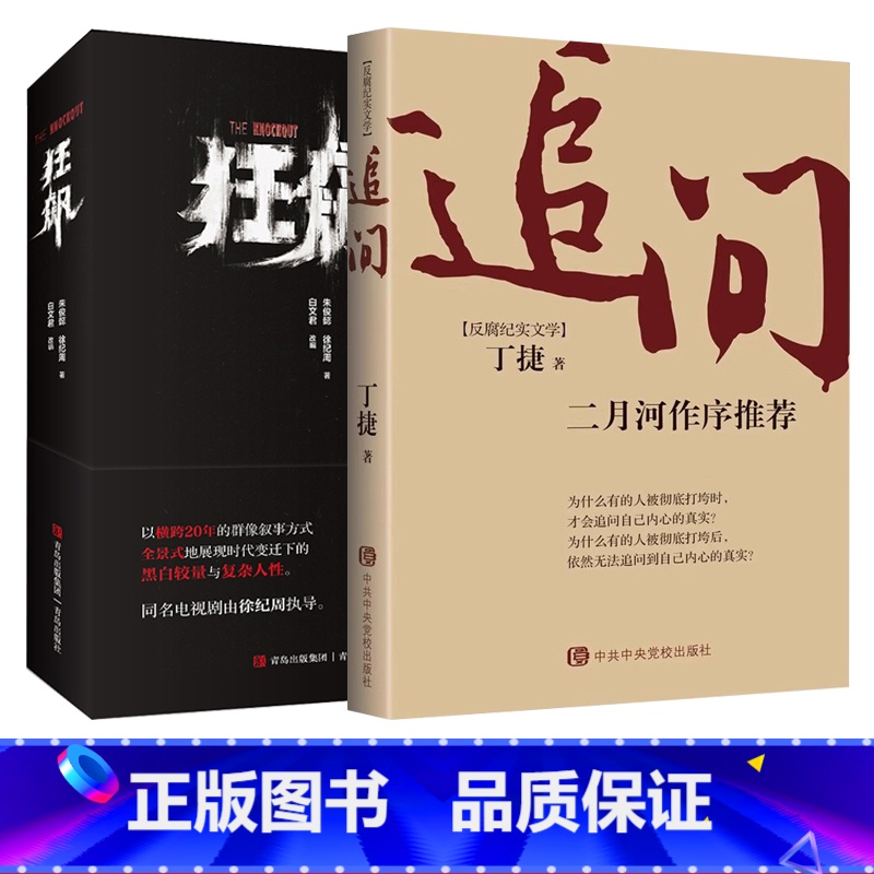 【正版】反腐纪实文学追问&狂飙原著电视剧小说 现当代文学廉政警示录罪与罚人民的民义倡廉素材从严治党背景下的反腐警示录纪