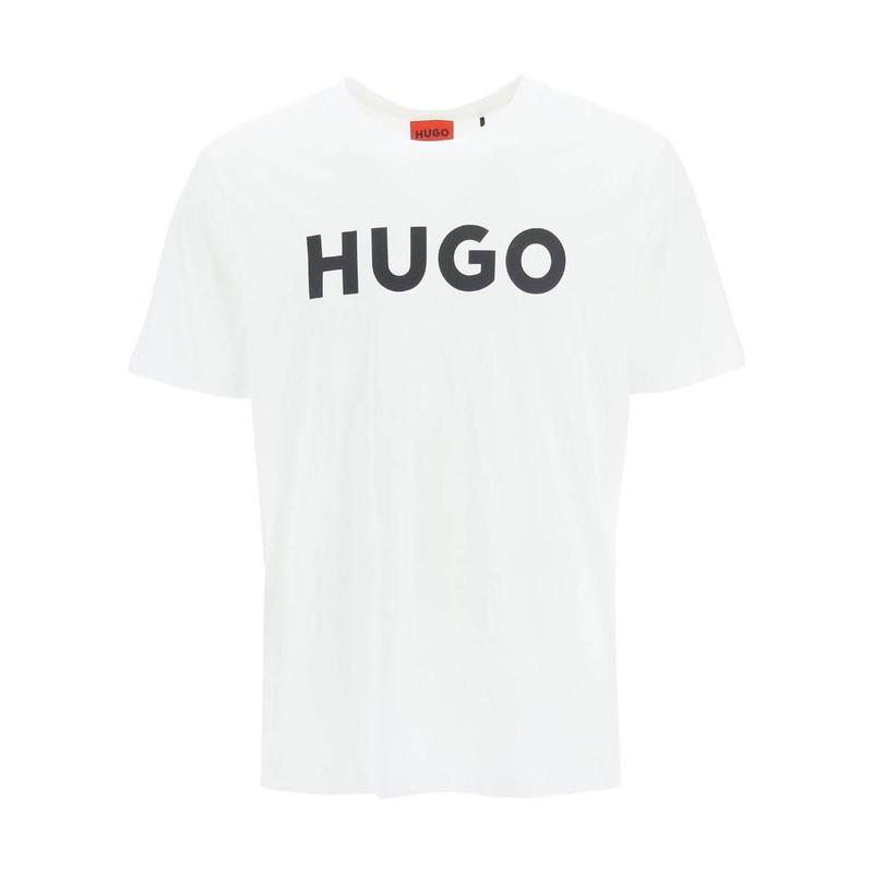Hugo boss徽标短袖T恤男棉质直筒圆领休闲舒适胸前对比标志设计高清大图