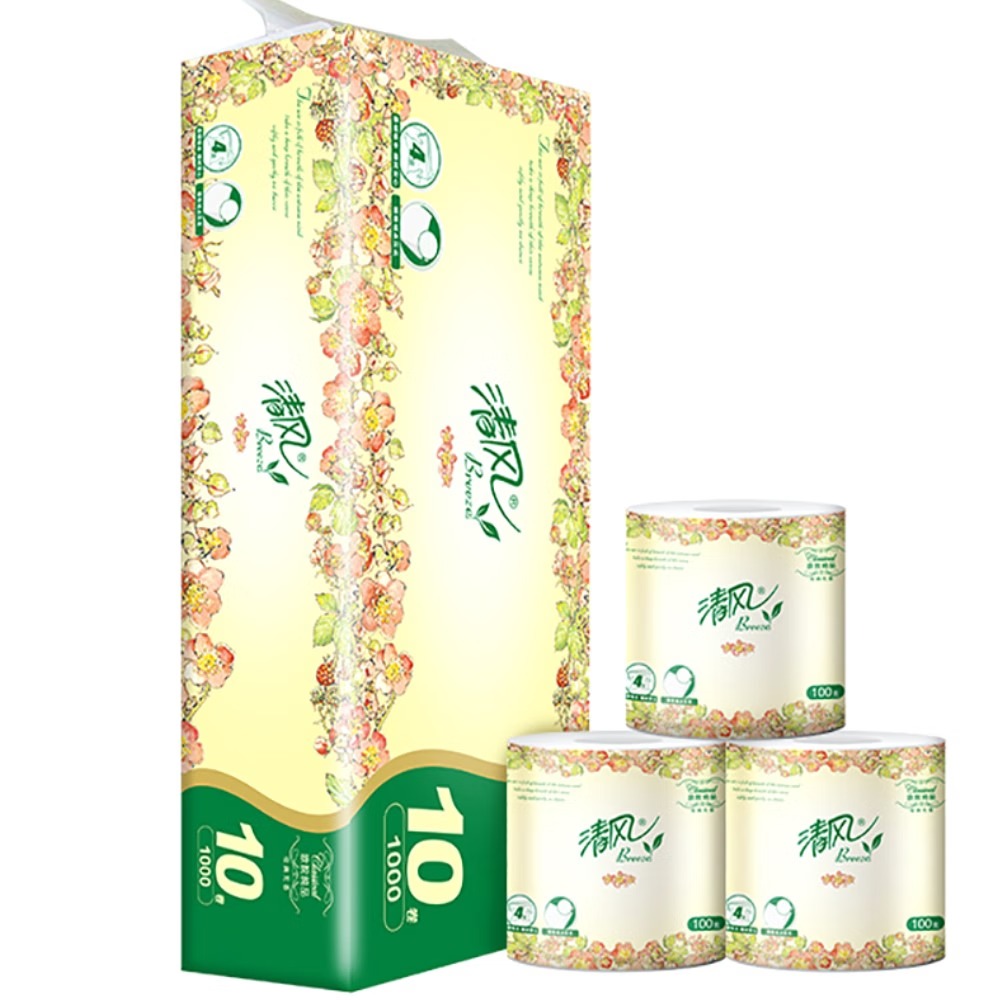清风欧院4层100克/卷*10*6提卷筒卫生纸B20A1S