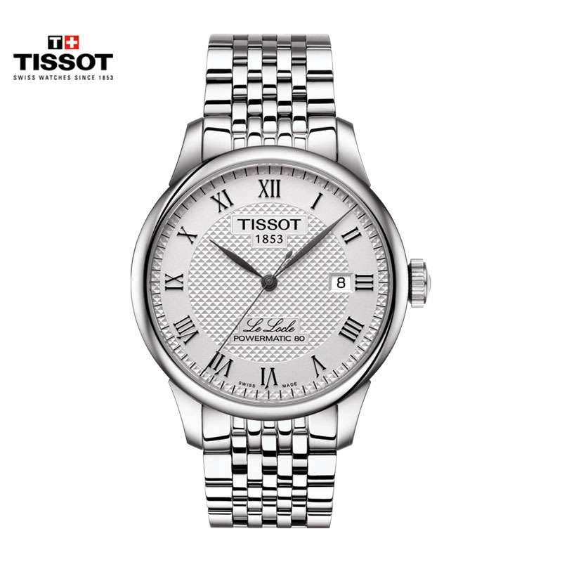 天梭（TISSOT）新款 力洛克系列 复古表盘 自动机械 男士手表高清大图