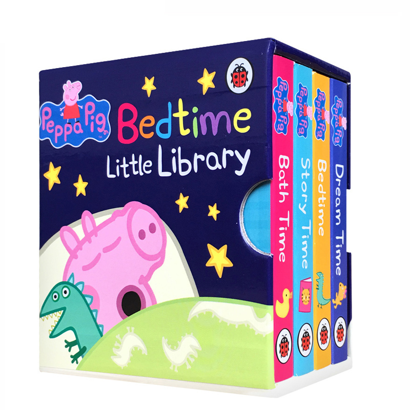 [正版]送音频英文原版Peppa Pig Bedtime Little Library4册粉红猪小妹手掌书where’