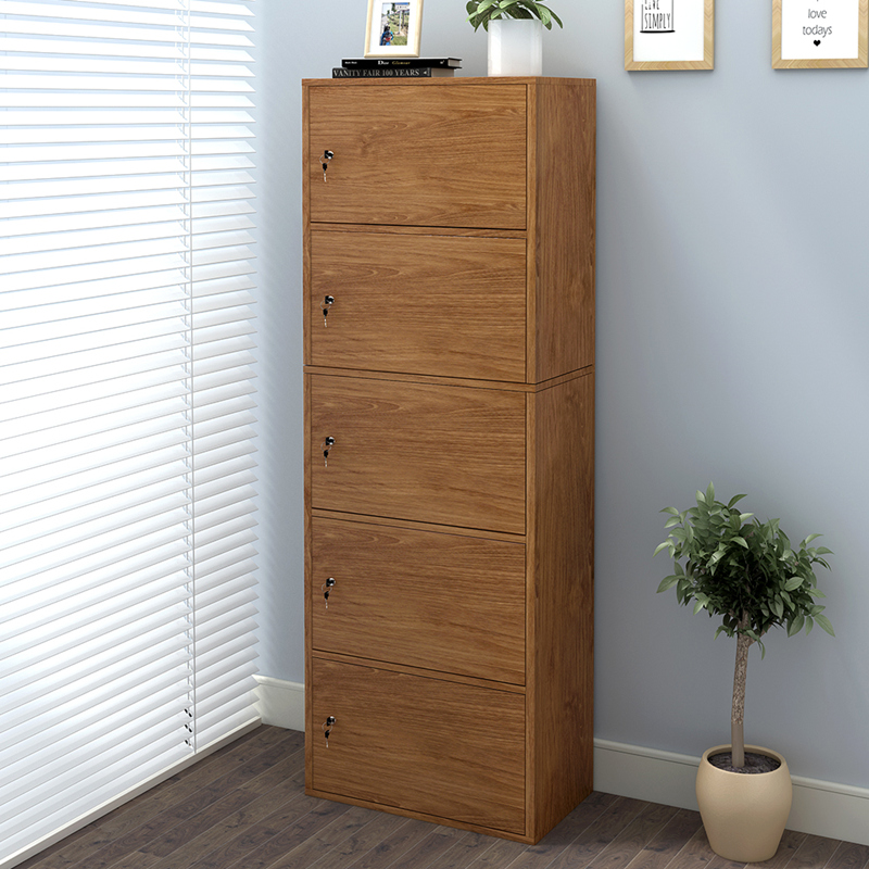 鑫环境 简约书柜带门书架储物柜简易收纳柜置物架格子柜欧式现代小柜子高清大图