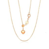 老庙黄金 18K金项链Au750爱心套链女