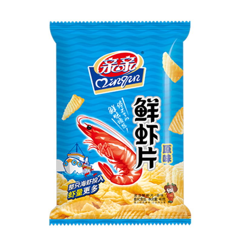 亲亲 膨化食品 鲜虾片 原味40g(休闲零食)