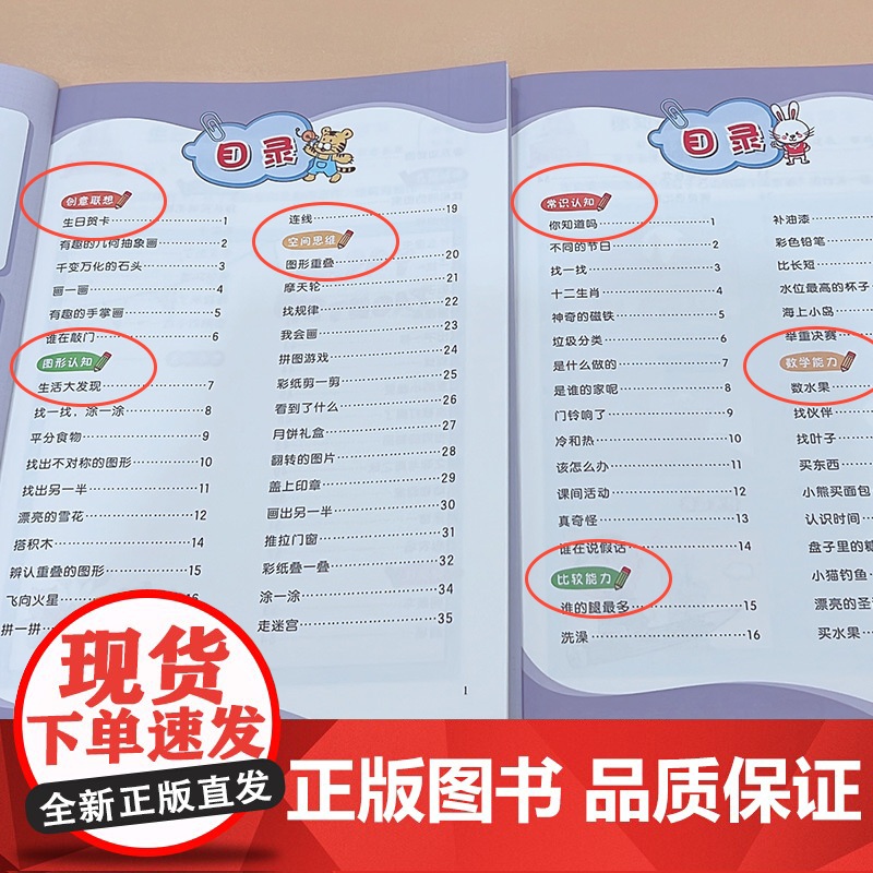 爱德少儿 左右脑开发5~6岁2册 儿童潜能开发左右脑训练5-6岁益智游戏儿童思维逻辑专注力训练书籍高清大图