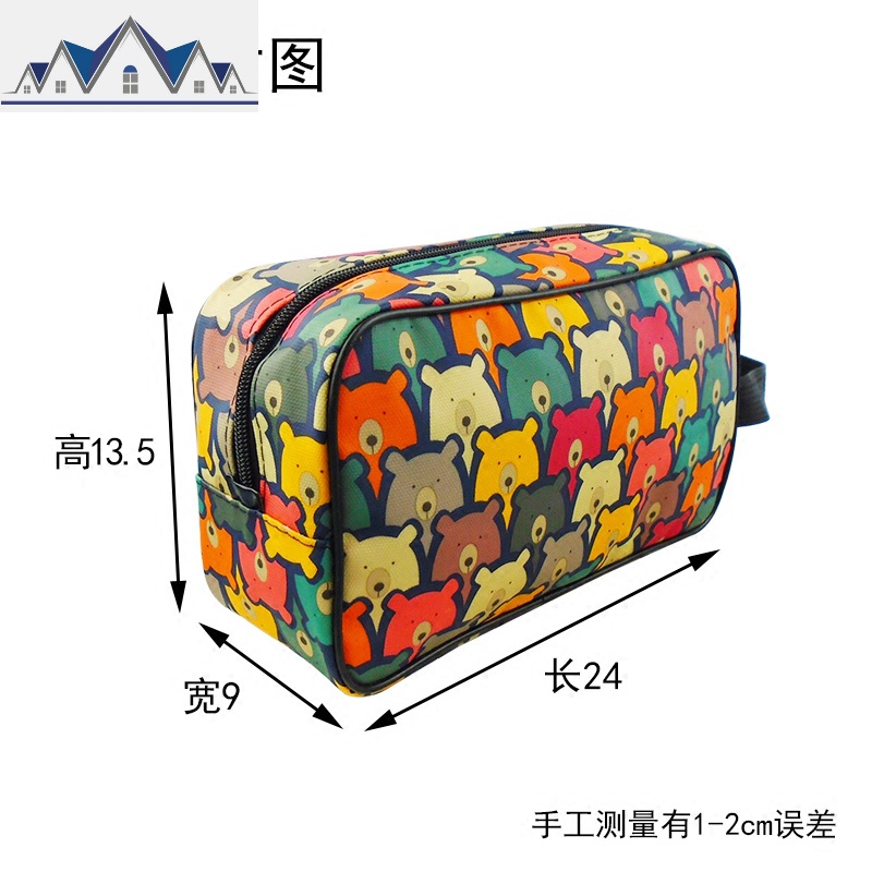 化妆包旅行便携大容量手拿收纳袋韩国简约小号防水随身洗漱包浴兜 三维工匠收纳包高清大图