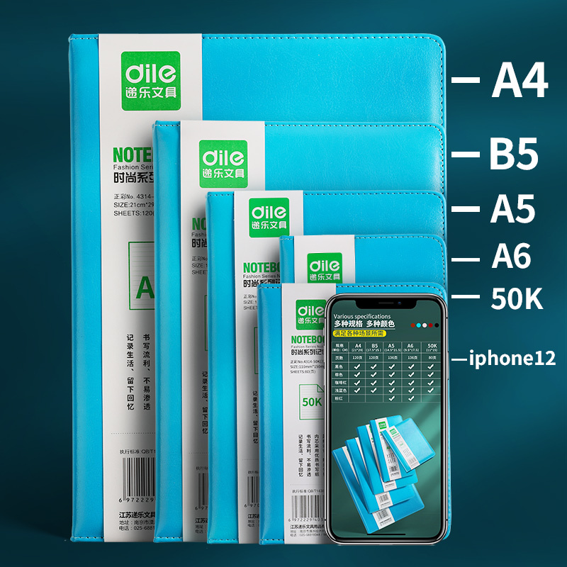 递乐a5时尚软皮日记本笔记本定制文具记事本会议记录本子办公用品136